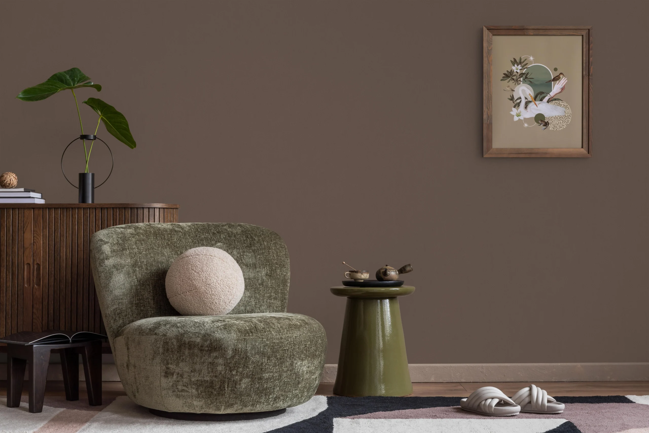 Brown Embossed Wallpaper – Natural Warmth (24201-20)